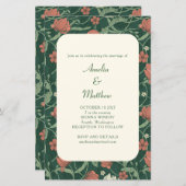 Begroting Rustic Green Floral Wedding Invitation (Voorkant / Achterkant)
