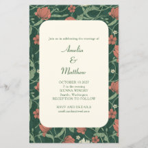 Begroting Rustic Green Floral Wedding Invitation