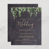 Begroting Rustic Greenery Leaves Wedding Invitatio (Voorkant / Achterkant)