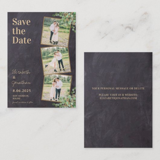 Begroting Rustic Greenery Wedding Save the Date Notitiekaartje (Voorkant / Achterkant)