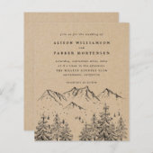 Begroting Rustic Hand-getekende Mountains & Trees  (Voorkant / Achterkant)