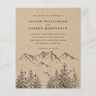 Begroting Rustic Hand-getekende Mountains & Trees 