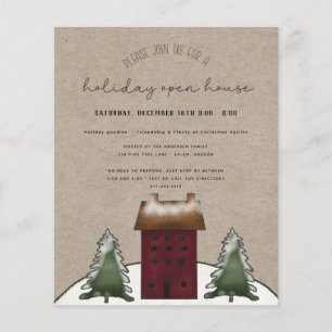 Begroting Rustic Holiday Open House Flyer