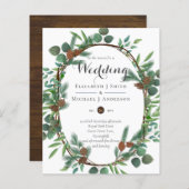 Begroting Rustic kerstbruiloft Winter Invites (Voorkant / Achterkant)