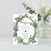 Begroting Rustic kerstbruiloft Winter Invites (Staand voorkant)