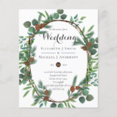 Begroting Rustic kerstbruiloft Winter Invites (Voorkant)