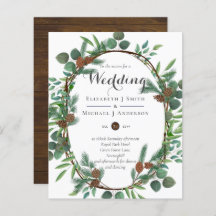 Begroting Rustic kerstbruiloft Winter Invites