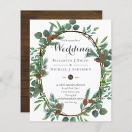 Begroting Rustic kerstbruiloft Winter Invites