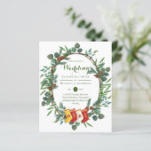 Begroting Rustic kerstbruiloft Winter Invites (Staand voorkant)
