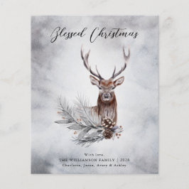 Begroting Rustic Majestic Winter Deer KerstKaart Flyer