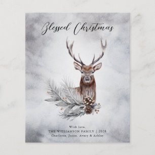 Begroting Rustic Majestic Winter Deer KerstKaart Flyer