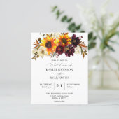 Begroting Rustic Sunflower & Burgundy Floral Weddi (Staand voorkant)