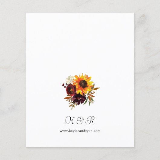 Begroting Rustic Sunflower & Burgundy Floral Weddi (Achterkant)
