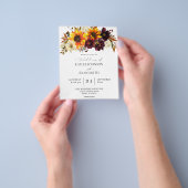 Begroting Rustic Sunflower & Burgundy Floral Weddi Flyer (Hand)