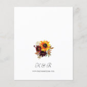 Begroting Rustic Sunflower & Burgundy Floral Weddi Flyer (Achterkant)
