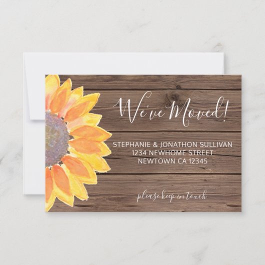 Begroting Rustic Sunflower We hebben de aankondigi Notitiekaartje (Voorkant)