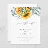 Begroting Rustic Sunflower Wedding Save the Date (Voorkant / Achterkant)