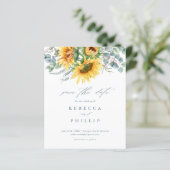 Begroting Rustic Sunflower Wedding Save the Date (Staand voorkant)