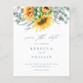 Begroting Rustic Sunflower Wedding Save the Date (Voorkant)