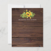 Begroting Rustic Sunflower Wood Wedding Invitting (Achterkant)