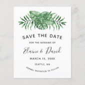 Begroting Rustic Tropical Greenery sparen de datum (Voorkant)