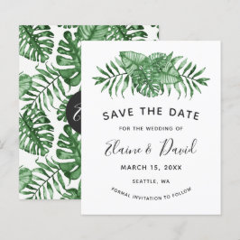 Begroting Rustic Tropical Greenery sparen de datum