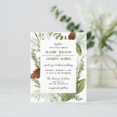 Begroting Rustic Winter Pine cone Wedding Invitati (Staand voorkant)