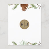 Begroting Rustic Winter Pine cone Wedding Invitati (Achterkant)