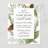 Begroting Rustic Winter Pine cone Wedding Invitati (Voorkant)