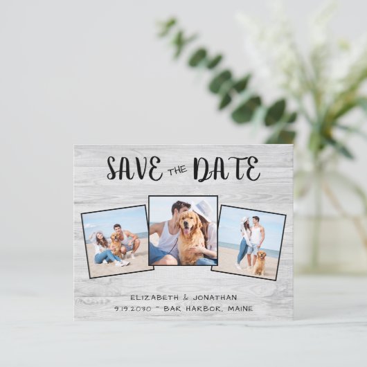 Begroting Rustic Wood 3 Foto's die de datum opslaa (Staand voorkant)