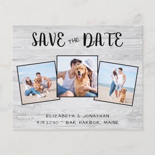 Begroting Rustic Wood 3 Foto's die de datum opslaa (Voorkant)