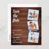 Begroting Rustic Wood bespaart datum foto's bruilo (Voorkant / Achterkant)