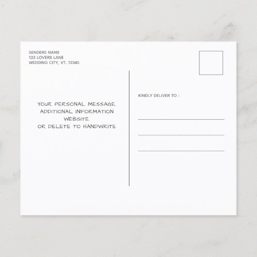 Begroting Rustic Wood bespaart datum foto's bruilo (Achterkant)