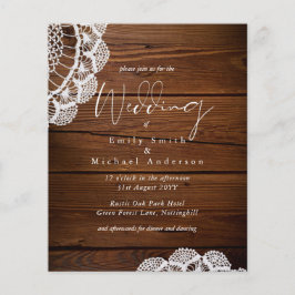 Begroting Rustic Wood Lace Wedding Invitations
