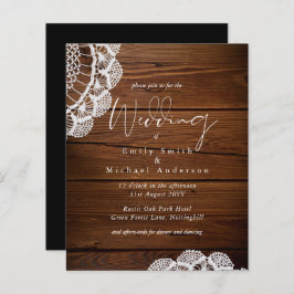 Begroting Rustic Wood Lace Wedding Invitations