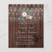 Begroting Rustic Wood Licht Floral Wedding Invitae (Voorkant)