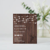 Begroting Rustic Wood Strings Lights Wedding Invit (Staand voorkant)