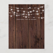 Begroting Rustic Wood Strings Lights Wedding Invit (Achterkant)