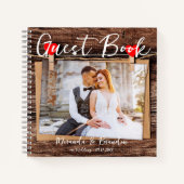Begroting - Rustic Wood Wedding Photo Guest Book Notitieboek (Voorkant)