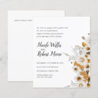 Begroting Rustige Chamomile Mimosa floral Wedding