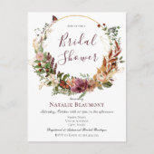 Begroting Rustige Herfst Floral & Greenery Vrijgez Uitnodiging Briefkaart (Voorkant)