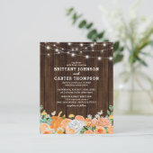 Begroting Rustige Herfst Floral Wedding Uitnodigin (Staand voorkant)