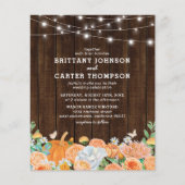 Begroting Rustige Herfst Floral Wedding Uitnodigin (Voorkant)