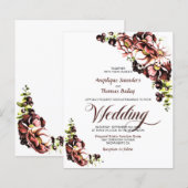 Begroting Rustige Herfst Floral Wedding Uitnodigin (Voorkant / Achterkant)