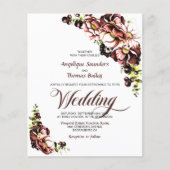 Begroting Rustige Herfst Floral Wedding Uitnodigin (Voorkant)