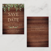 Begroting Rustige houten eucalyptus sparen de datu Notitiekaartje (Voorkant / Achterkant)