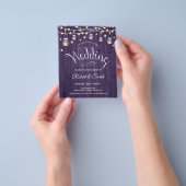 Begroting Rustige Paarse uitnodiging tot weduwscha Flyer (Hand)