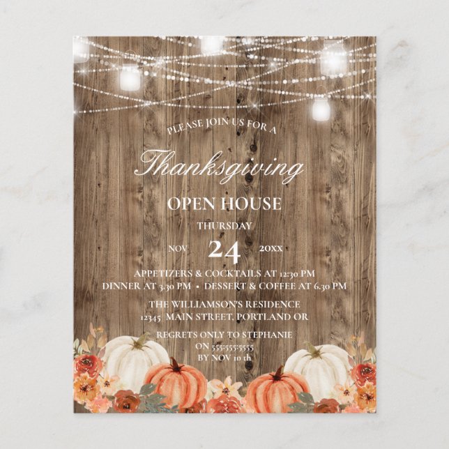 Begroting Rustige Thanksgiving Floral Open House (Voorkant)