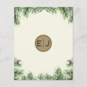 Begroting Rustige Winter Pine Cone Wedding Uitnodi (Achterkant)