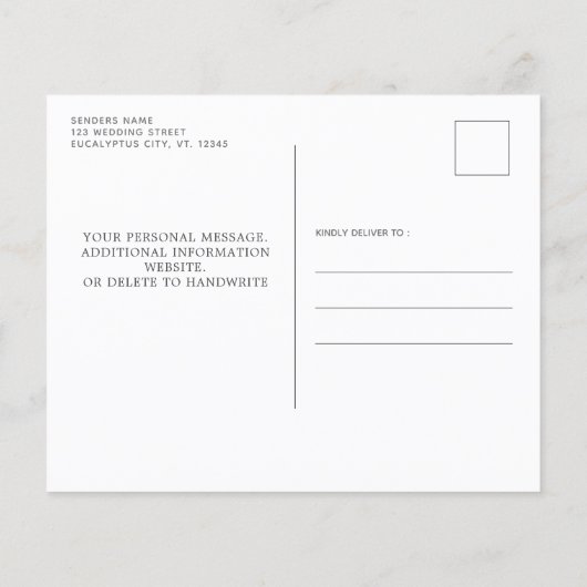 Begroting Rustige Wood Country Weddenschap bespaar (Achterkant)